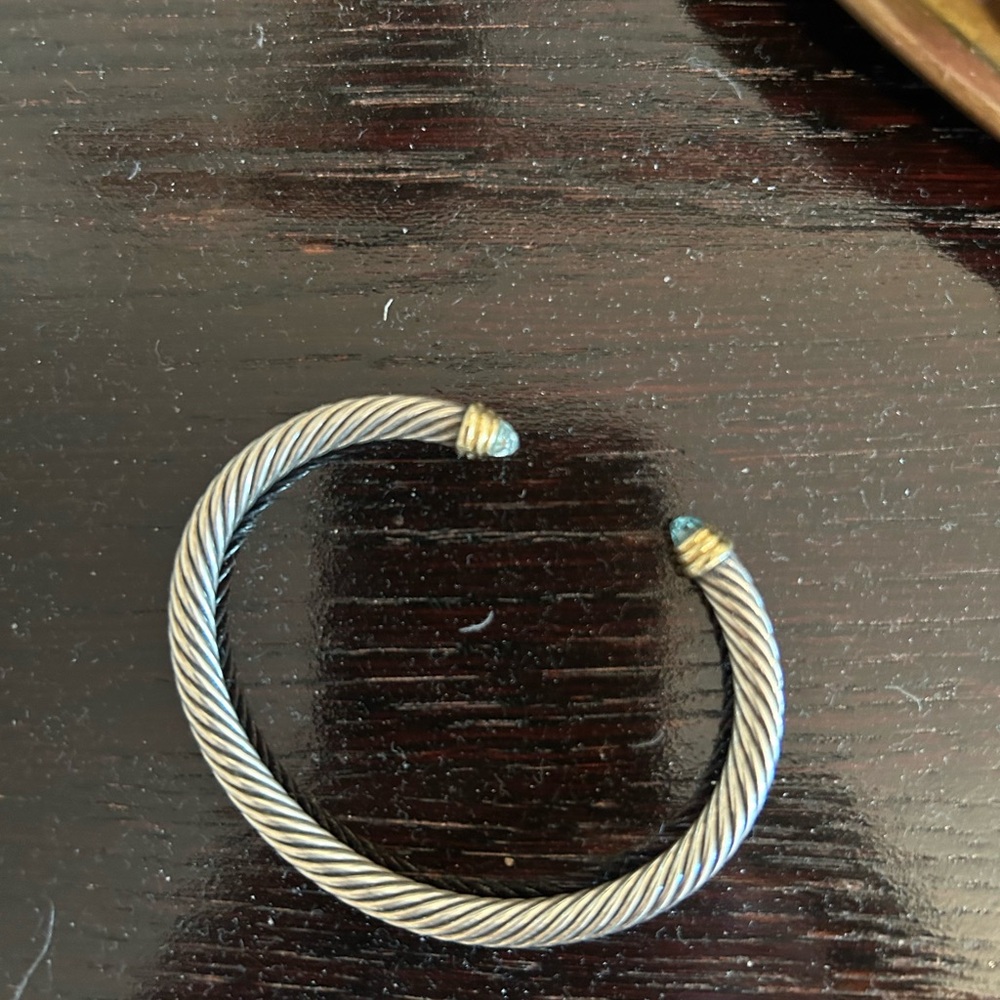 Elegant Silver and Gold-Toned Women's Bracelet- David Yurman